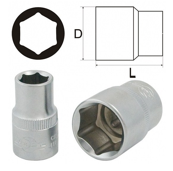 Головка 27мм 1/2" 6-гранная матовая AIST 411127C-X