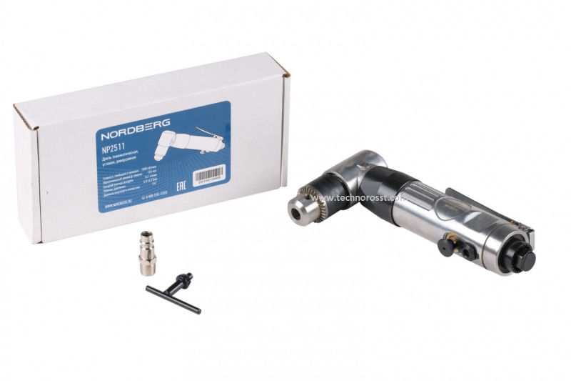Пневмодрель угловая, Ø сверла до 10 мм NORDBERG NP2511