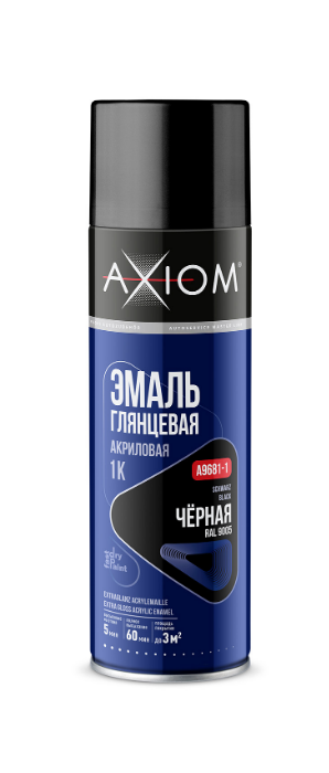 Эмаль глянцевая акриловая 1К чёрная 650 мл AXIOM A9681-1