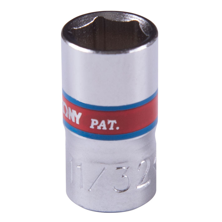 KING TONY Головка торцевая стандартная шестигранная 1/4", 11/32", дюймовая 233511S