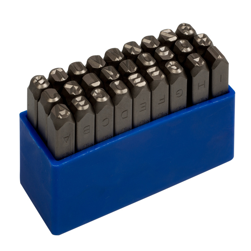 KING TONY Набор ударных клейм 3 мм, буквы-латиница, 27 предметов  11427SQ03